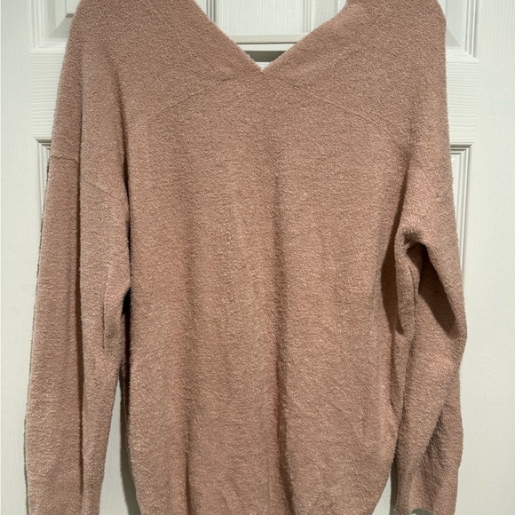 Barefoot Dreams Soft Pink V-Neck Sweater - Picture 2 of 3